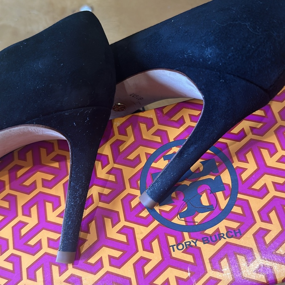 Tory Burch Black Suede Heels 3 inch heel. See all photos for condition. - Picture 8 of 8
